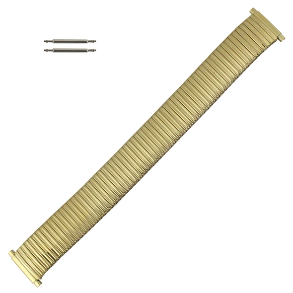 Yellow Gold Tone Metal Watch Band 6 3/4 to 12 Inch Long Length Expandable Ends Fit 16 to 22mm