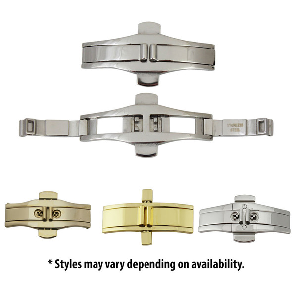 Watch Band Butterfly Clasps With Push Buttons Stainless Steel And Gold Color