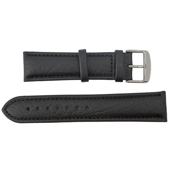Hadley Roma Black 26mm Shrunken Grain Leather Watch Strap 7 7/8 Inch Length