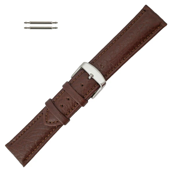 Hadley Roma Brown 22mm Shrunken Grain Leather Watch Strap 7 3/8" Inch Length