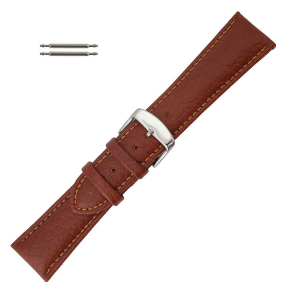 Hadley Roma Shrunken Grain 24mm Leather Watch Strap Tan 7 7/8 Inch Length