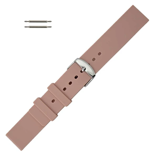 Pink Silicone Watch Band 18mm Rubber Strap 7 13/16 Inch Length