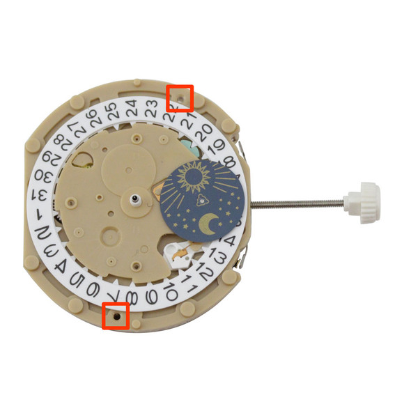 Sunon 5 Hand Quartz Chrono Watch Movement PE605 Date At 4:30 Overall Height 6.8mm