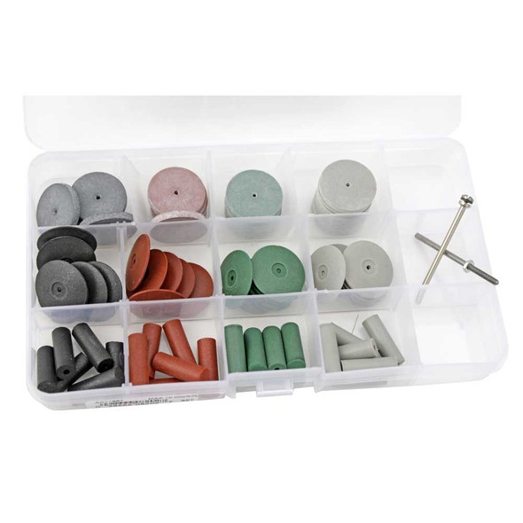 74 Piece Unmounted Silicone Abrasive Polishing Wheel Assortment Fine to Extra Coarse