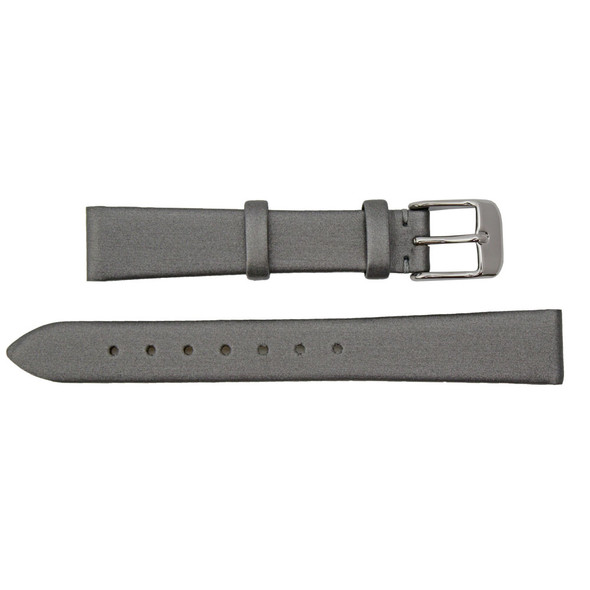 Hadley Roma 12mm Silver Grey Leather Watch Band Satin Finish Calf 6 5/8 Inch Length