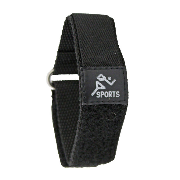22mm Black Nylon And Leather Watch Strap Velcro® Style Sport Band 10 Inch Length