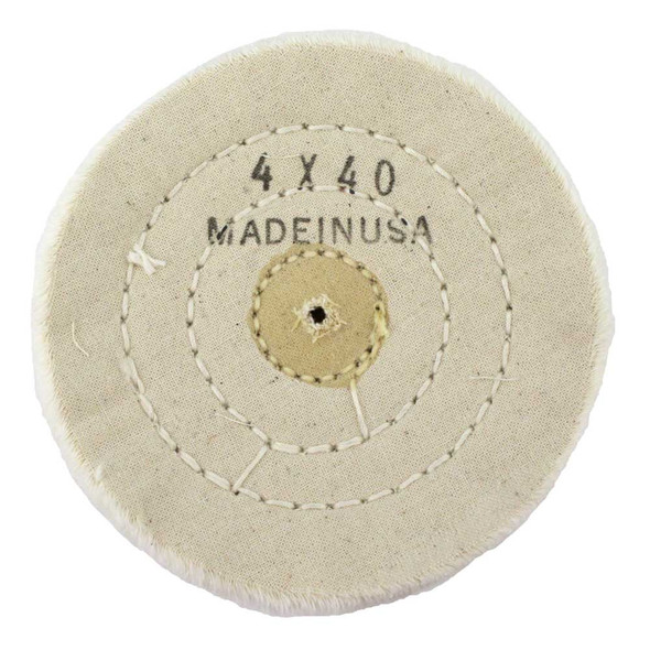 Coarse Weave Muslin Buff 4 Inch 40 Ply Stitched Jewelry Buff
