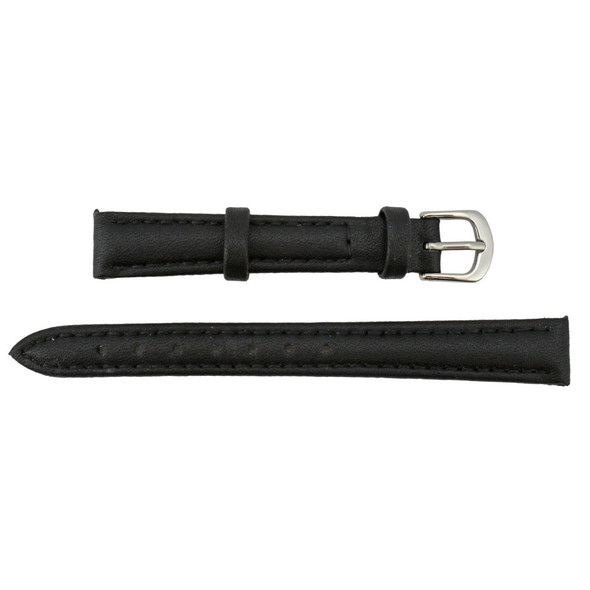 Hadley Roma 10mm Vegan Black Microfiber Watch Band 6 5/8 Inch Length