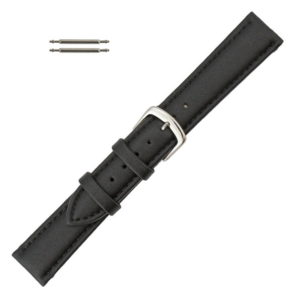 Hadley Roma16mm Vegan Black Microfiber Watch Band 7 1/2 Inch Length