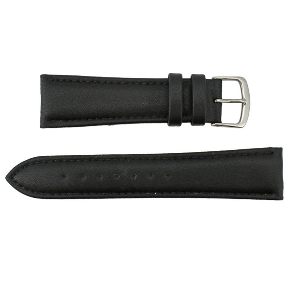 Hadley Roma 20mm Vegan Black Microfiber Watch Band 7 1/2 Inch Length