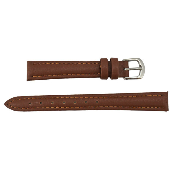12mm Vegan Brown Microfiber Watch Band 6 5/8 Inch Length