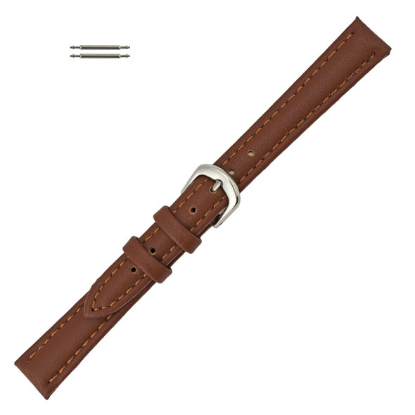 14mm Vegan Brown Microfiber Watch Band 6 5/8 Inch Length