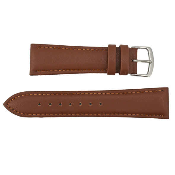 20mm Vegan Brown Microfiber Watch Band 7 1/2 Inch Length