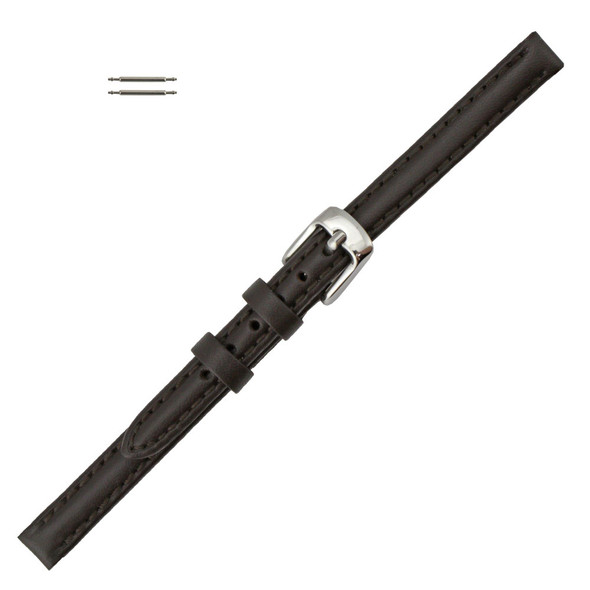 8mm Leather Watch Band Classic Calf Brown 7 Inch Length