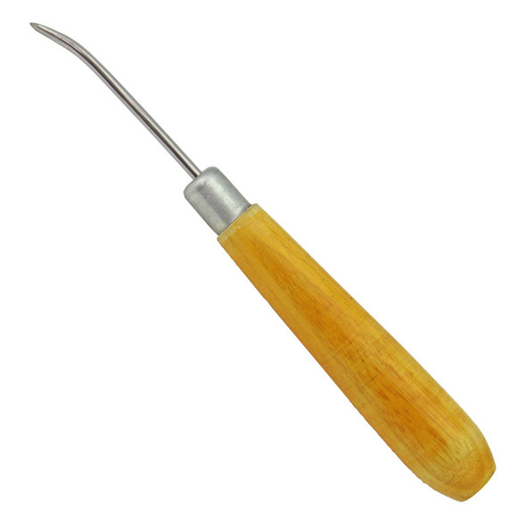 Slim Curved Burnisher with Wood Handle