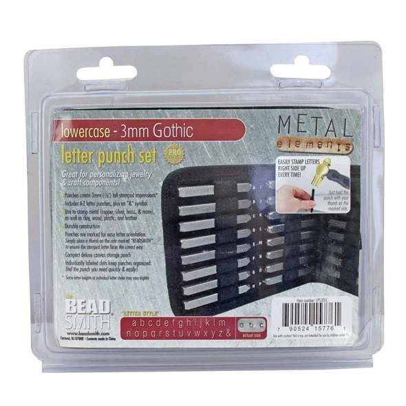 3.0mm Gothic Lowercase Letter Punch 27 Piece Set