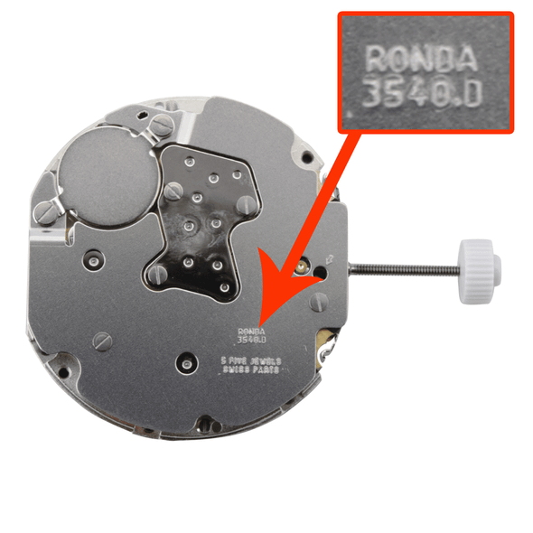 Harley Ronda Chrono Quartz Watch Movement HQ3540.D Date at 3:00 Overall Height 7.4mm