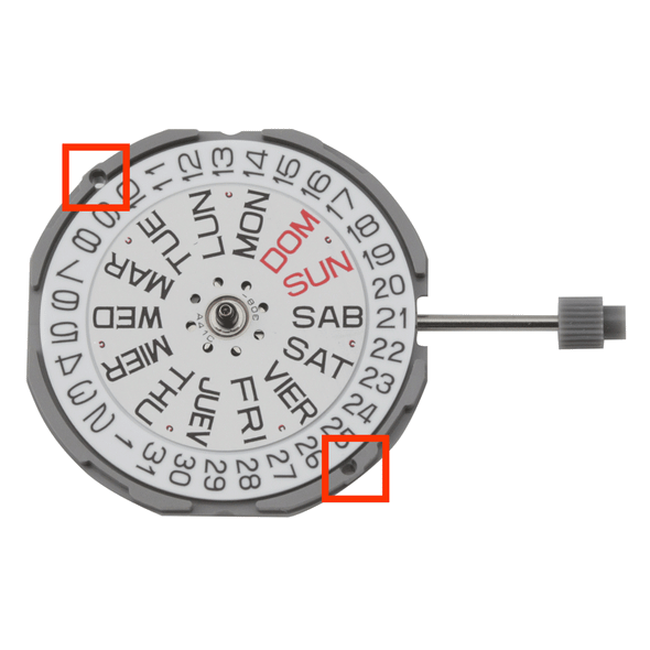 Miyota/Citizen LTD 3 Hand Quartz Watch Movement GM02 Day and Date at 3:00 To Replace GM00 And 1M02 Overall Height 4.5mm