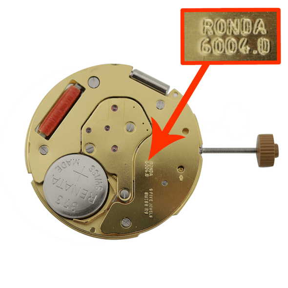 Harley Ronda 2 Hand Quartz Watch Movement HQ6004.D-12 Date At 12.:00 Small Second At 6:00 Overall Height 4.0mm