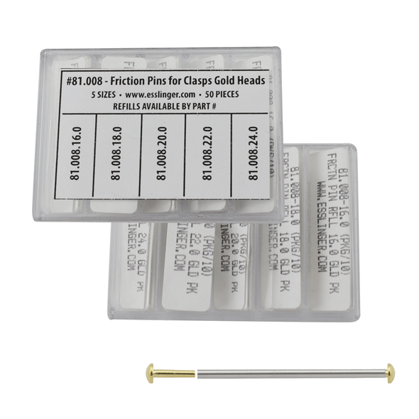 Watch Band Clasp Pressure Pin Assortment for Tri Fold Buckles With Gold 2.0mm Heads
