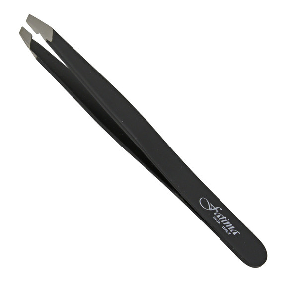 Flat/Angled Edge Italian Tweezers Black