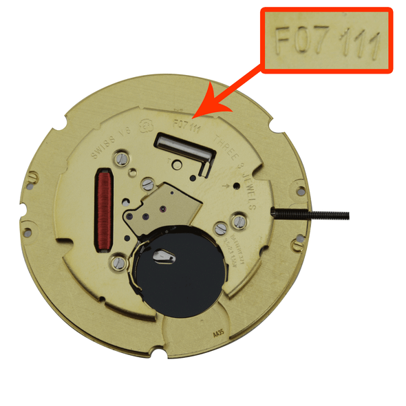 ETA® 3 Hand Quartz Watch Movement F07.111-6 Date At 6:00 Overall Height 4.0mm