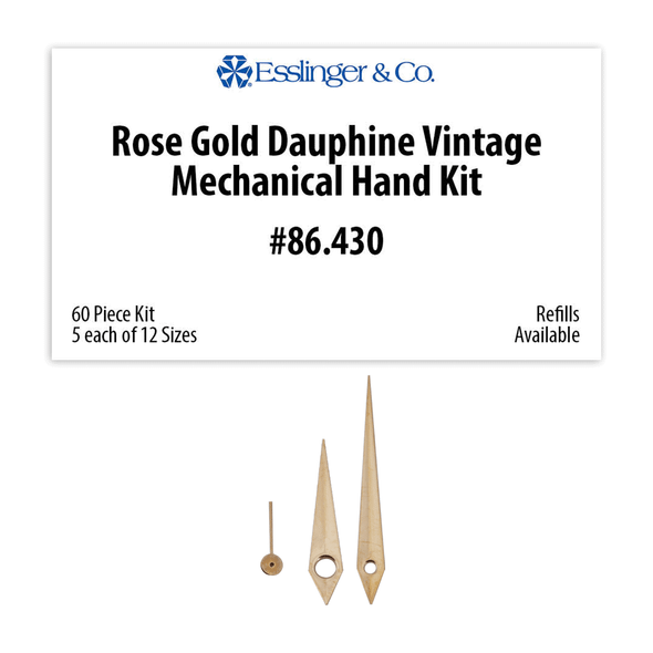 Rose Gold Dauphine Vintage Wrist Watch Hands For Omega®, Lecoultre® And Other Brands 60 Piece Kit