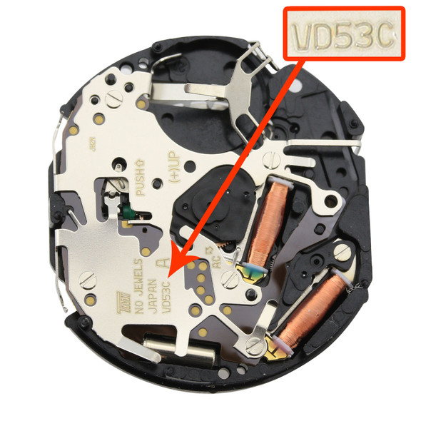  Hattori Japan 6 Hand Chrono Quartz Watch Movement VD53-LLA Date At 4:30 Overall Height 8.1mm
