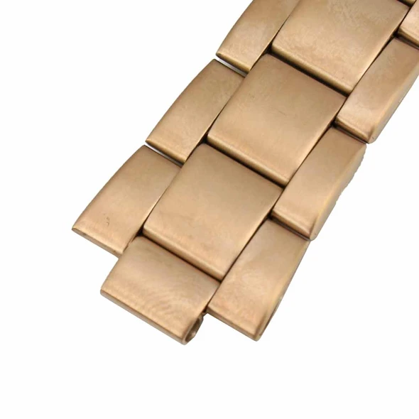 Rose Gold Tone 6 3/4 Inch Length Metal Watch Band Curved End or Straight End 18 to 22 mm