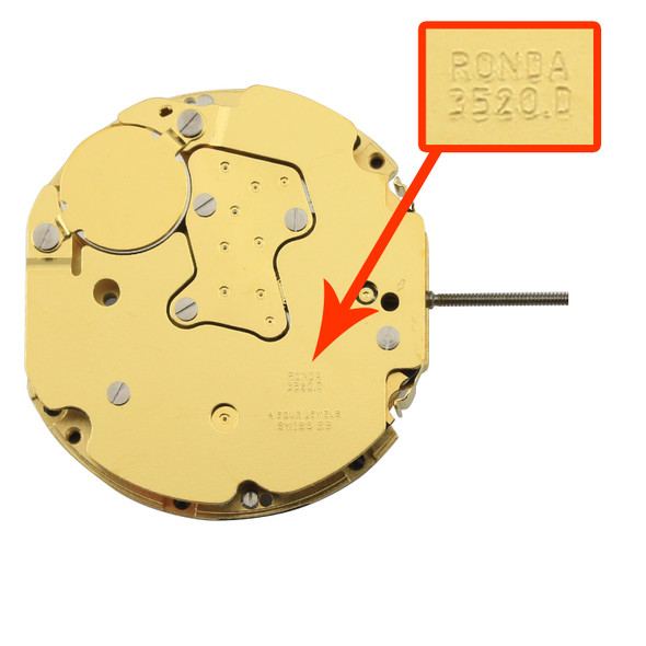 Harley Ronda Chrono Quartz Watch Movement HQ3520.D Overall Height 7.3mm