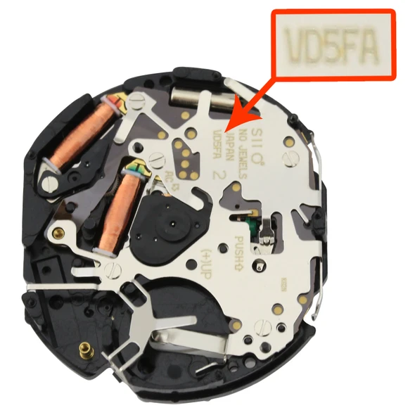 Hattori Japan 5 Hand Chrono Quartz Watch Movement VD5F Date At 3:00 Overall Height 6.8mm