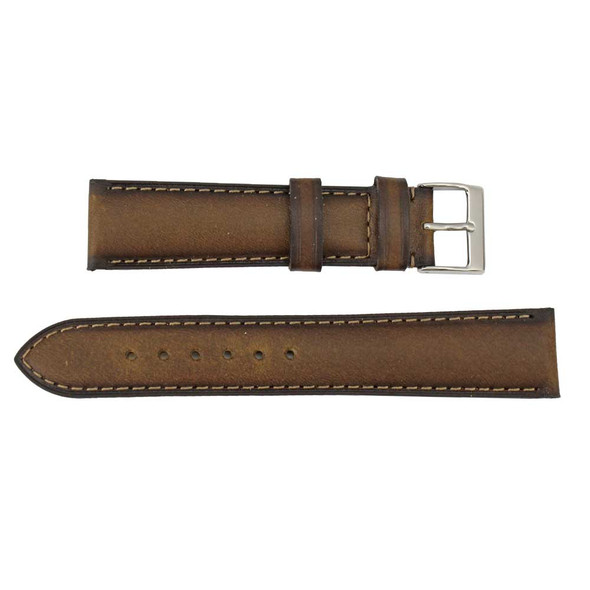 Watch Band 18mm Classic Calf Dark Brown Leather 7 7/8 Inch Length