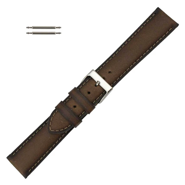 Watch Band 20mm Classic Calf Dark Brown Leather 7 7/8 Inch Length