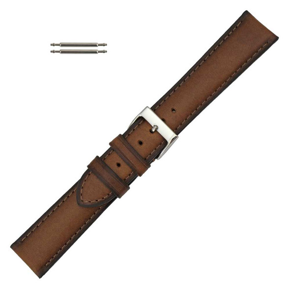 Watch Band 18mm Classic Calf  Brown Leather 7  7/8 Inch Length