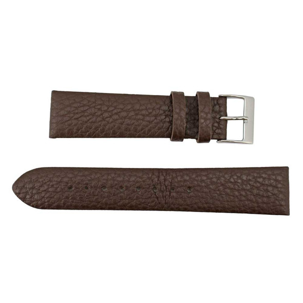 Crushed Leather Watch Band 18mm Brown Calf 7 1/2 Inch Length