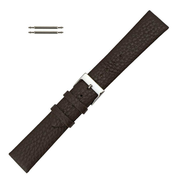 Crushed Leather Watch Band 18mm Brown Calf 7 1/2 Inch Length