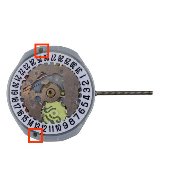 Chinese Sunon® 3 Hand Quartz Watch Movement PE25D-6 Date at 6:00 Overall Height 4.5mm
