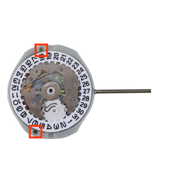 Chinese Sunon® 3 Hand Quartz Watch Movement PE26D Date at 3:00 Overall Height 4.3mm