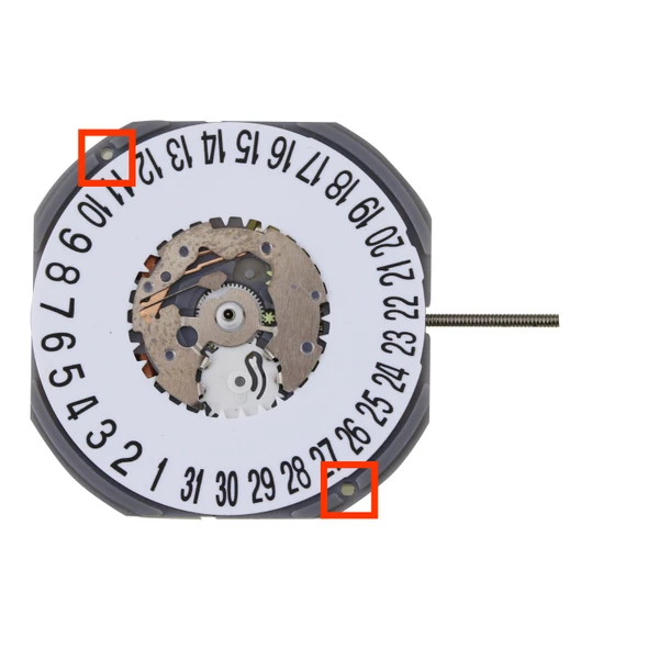 Chinese Sunon® 3 Hand Quartz Watch Movement PE27D-6 Date At 6:00 Overall Height 4.3mm