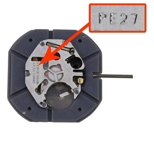 Chinese Sunon® 3 Hand Quartz Watch Movement PE27D-6 Date At 6:00 Overall Height 4.3mm