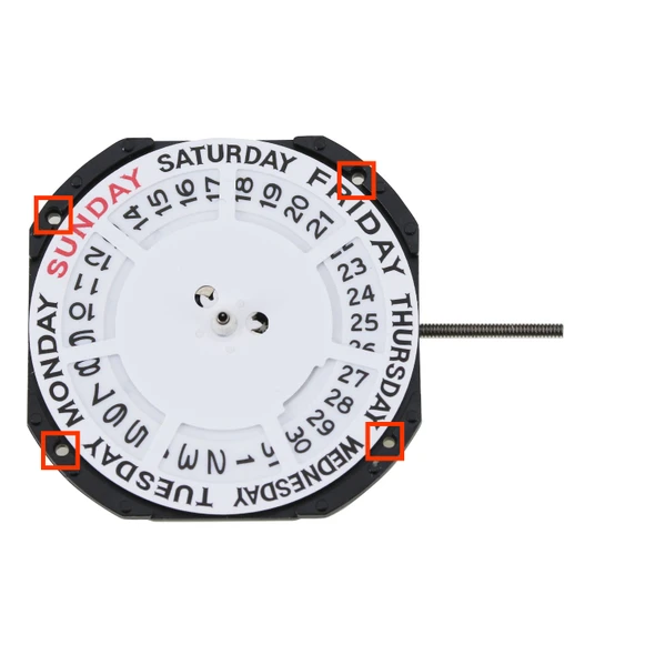 Chinese Sunon® 3 Hand Quartz Watch Movement SL30DD Date At 3:00 And Day at 12:00 Overall Height 6.0mm