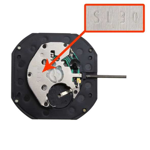 Chinese Sunon® 3 Hand Quartz Watch Movement SL31DD-6 Day And Date At 6:00 Overall Height 6.0mm