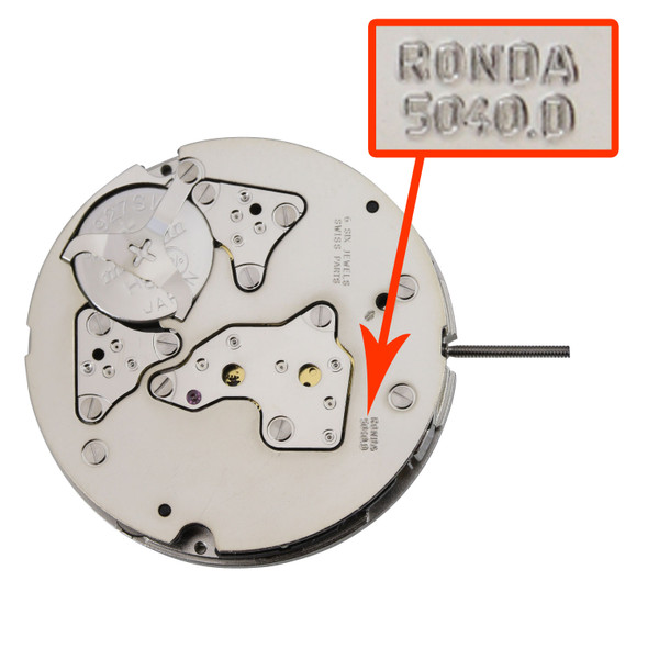 Harley Ronda Chrono Quartz Watch Movement HQ5040.D.B Black Date Date Disc Overall Height 6.7mm