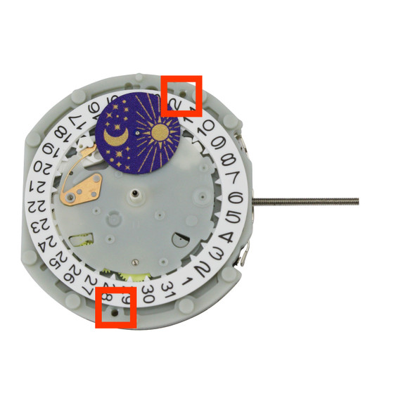 Far East Sunon® 5 Hand Multi Function Quartz Watch Movement PE935 Date At 3:00 Overall Height 6.8mm