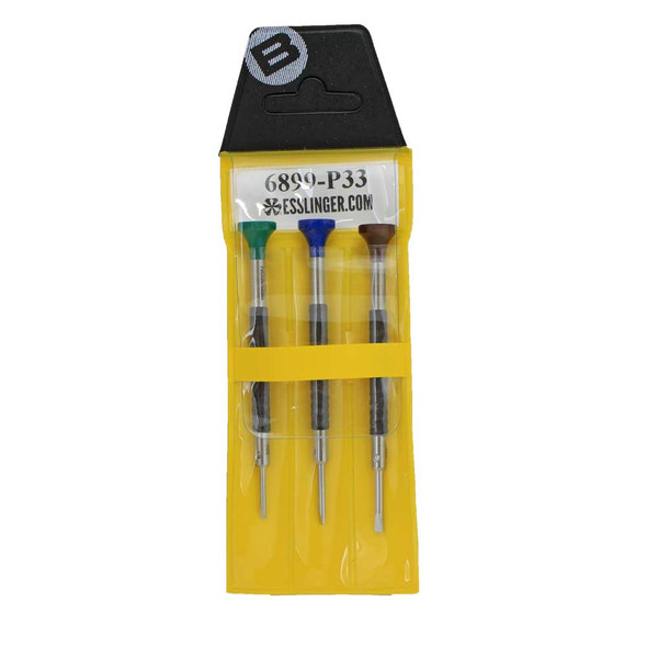 Bergeon 6899-P32 Stainless Steel 3 piece Ergonomic Screwdriver Set 2.0, 2.5, 3.0mm