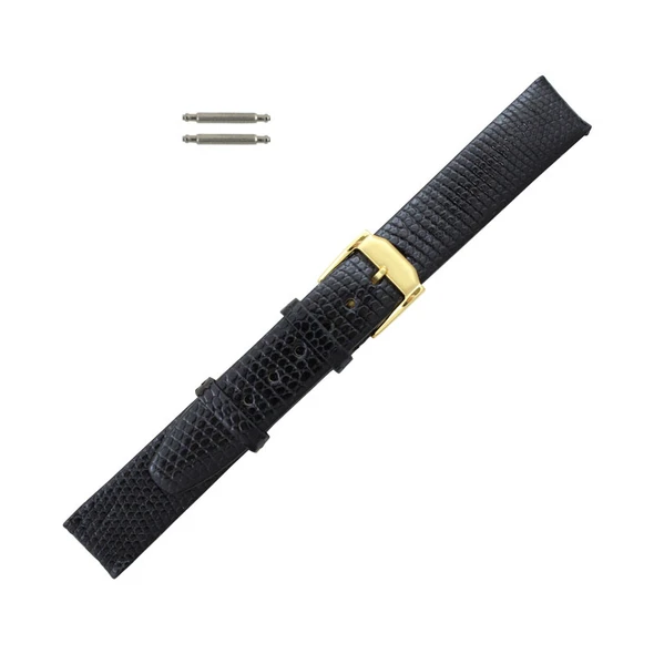 Hadley Roma Made To Fit Movado® Style Genuine Java Lizard 12mm Watch Band Black 6 3/4 Inch Length