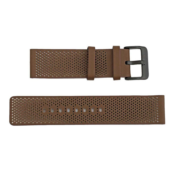 22mm Brown Soft Perforated Leather Watchband 7 1/2 Inch Length