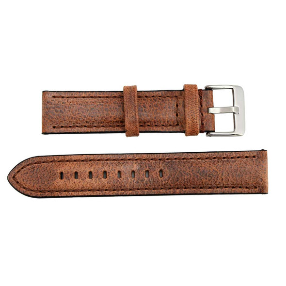 Hadley Roma Brown 22mm Grizzley Grained Leather Watch Band 7 3/4 Inch Length