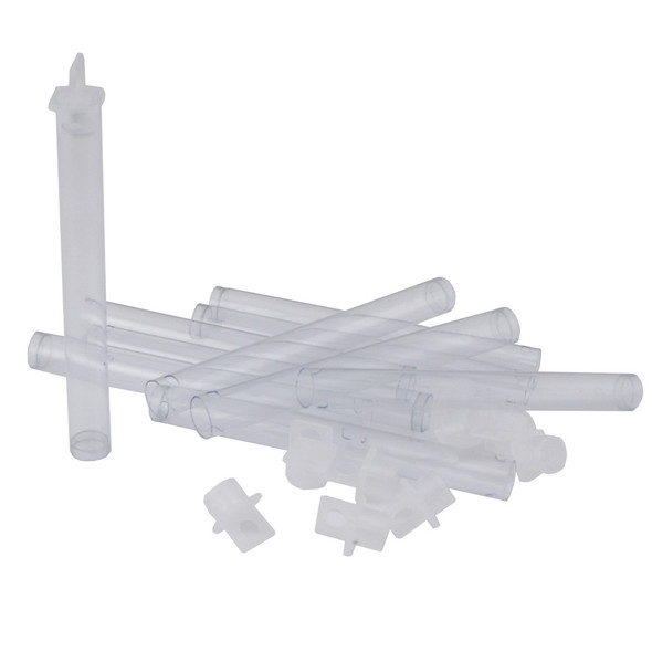 Round Plastic Tube Bottles with Caps 4.5 x 7/8 Inch Set of 10