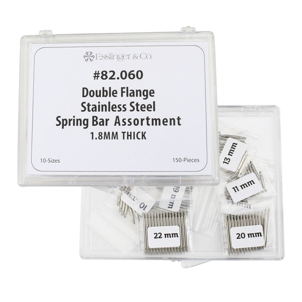 Watch Band Pins 1.80mm Double Flanged Stainless Steel Spring Bar Assortment 150 Pieces